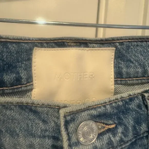 Mother Women's The Outsider Flood Fray Jeans Are We There Yet Blue Size 28 NWT